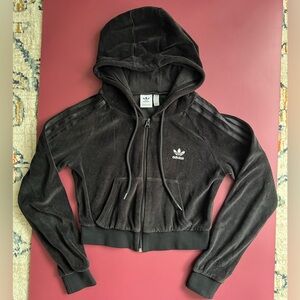 Adidas Velvet Crop Full Zip Hooded jacket